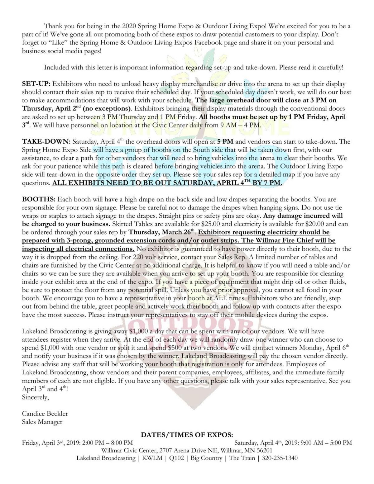 2020 Expo Vendor Letter Willmarradio Com