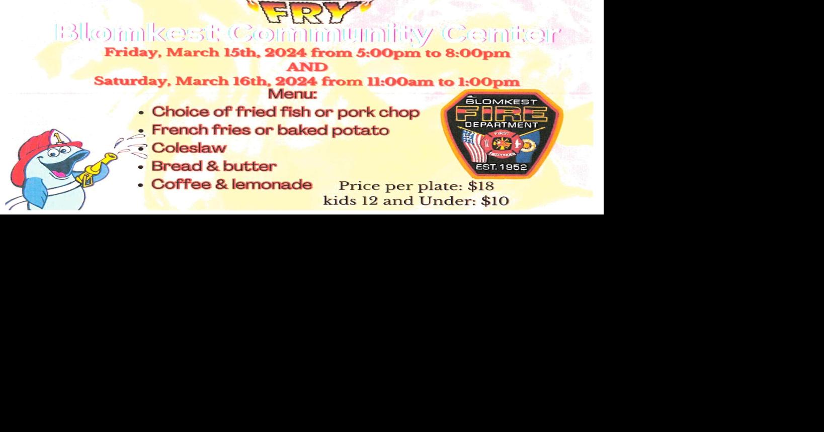 Blomkest Fire Department Relief Association #39 s quot Annual Fish Fry