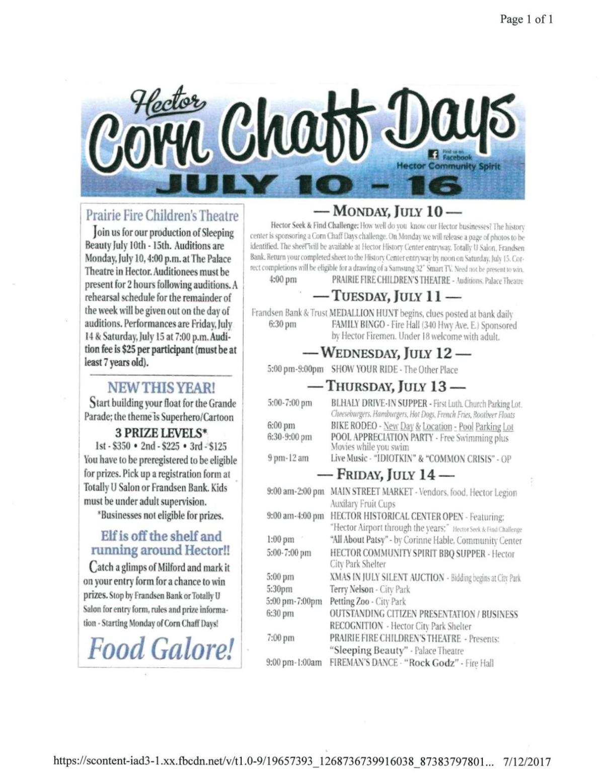 Hector Corn Chaff Days