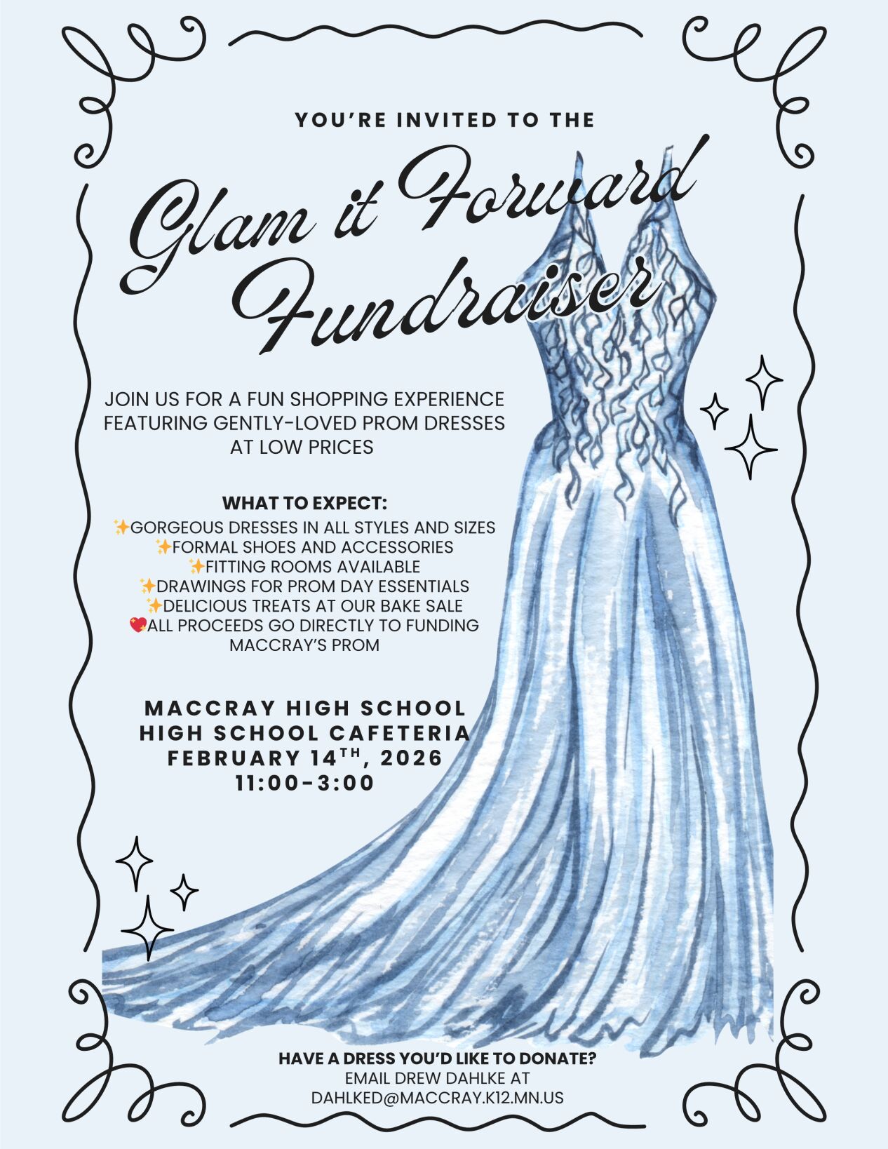 Glam It Forward Fundraiser" (February 14) (if you have a dress to donate  look below for details) | Calendar | willmarradio.com