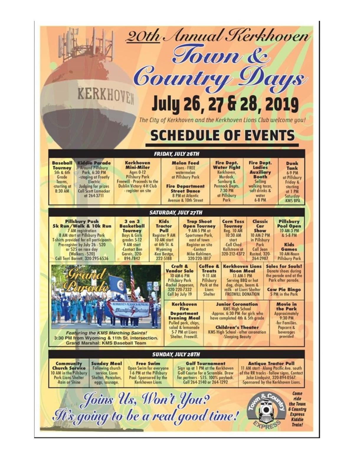 Kerkhoven Town & Country Days Calendar