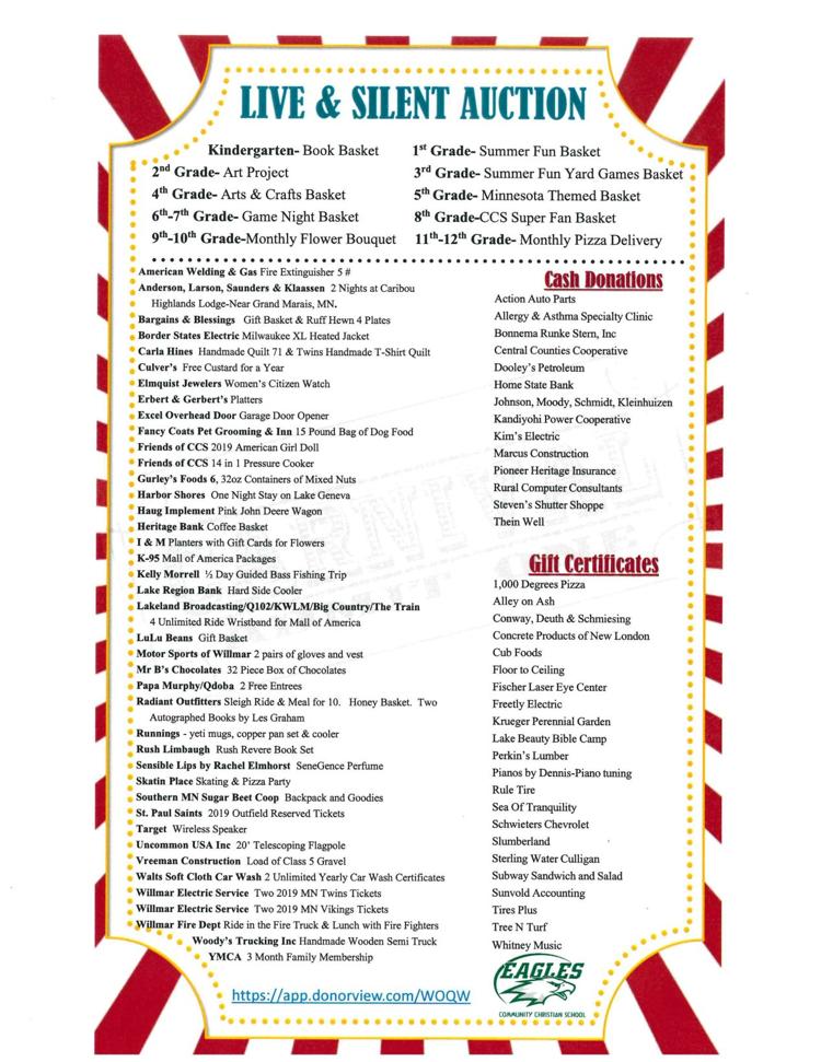 Community Christian School S Family Carnival And Live And Silent Auctions Fundraiser Calendar Willmarradio Com