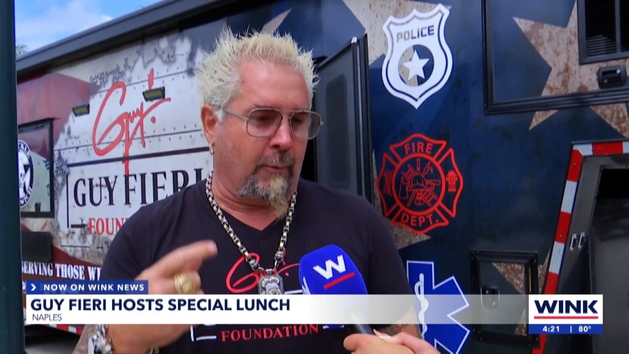 Guy Fieri serves meals to first responders and veterans at Naples park |  Collier County | winknews.com