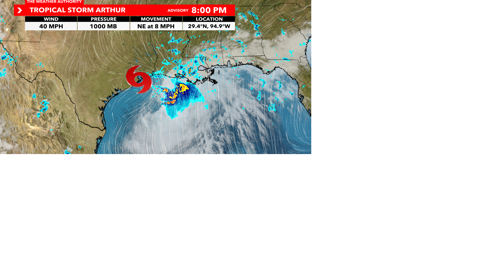 Tropical Storm Arthur continues through Texas, brings excessive rainfall
