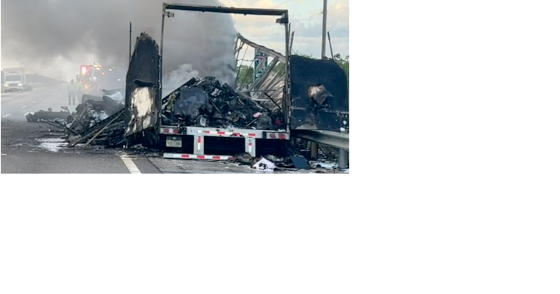 Semi carrying lithium batteries catches fire on Alligator Alley in Collier County