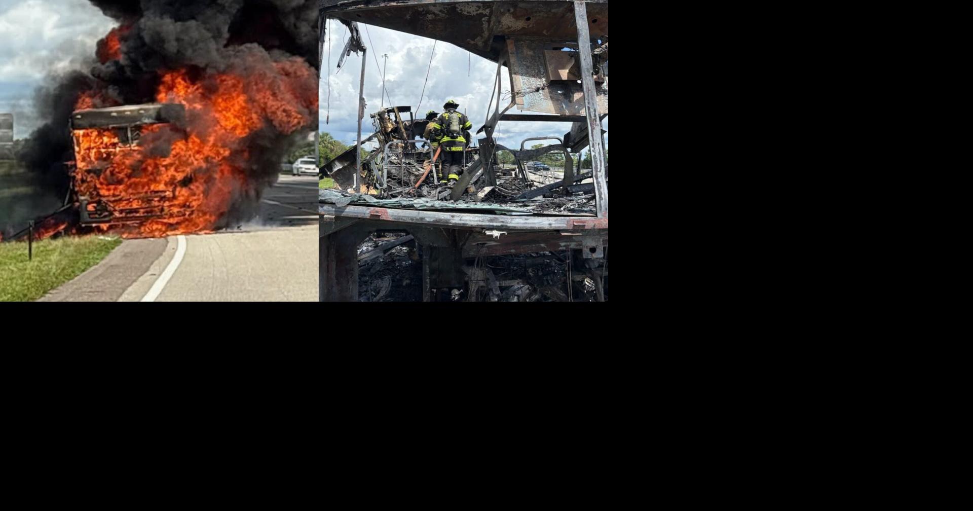 Charlotte County firefighters save ATVs after RV erupts in flames on I-75