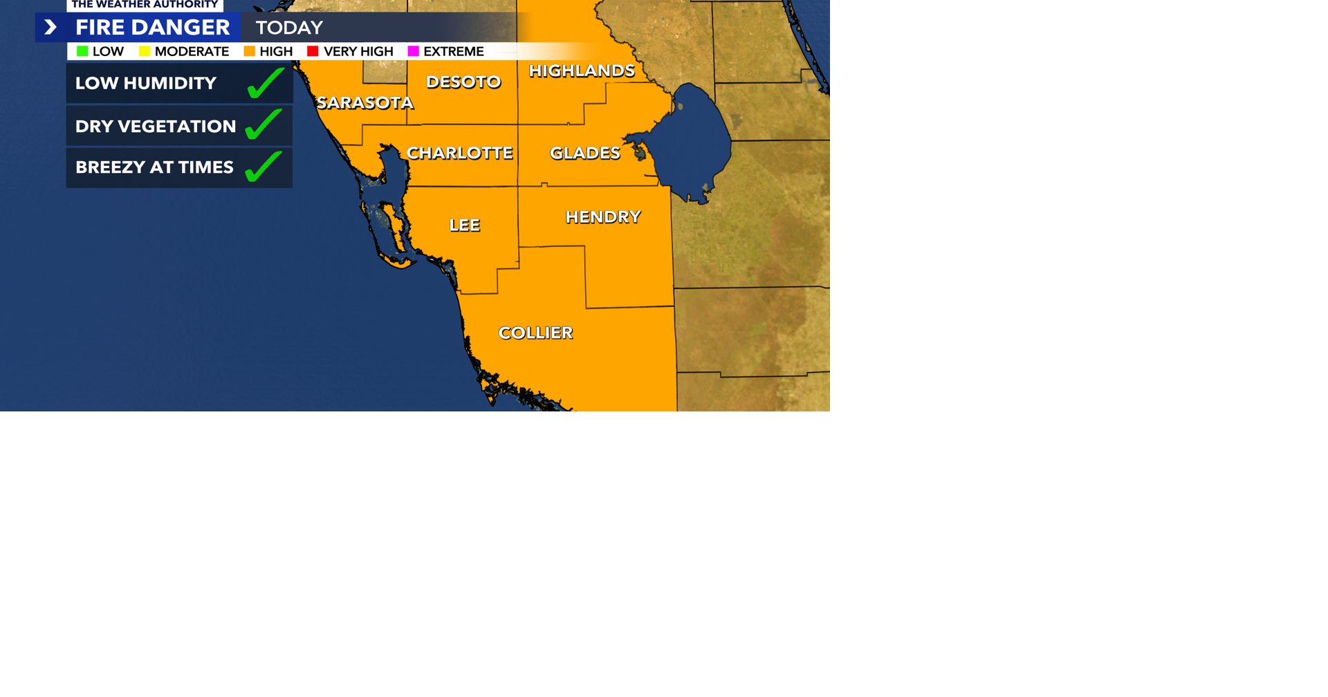 Wind shift will send smoke across the area from Big Cypress fire