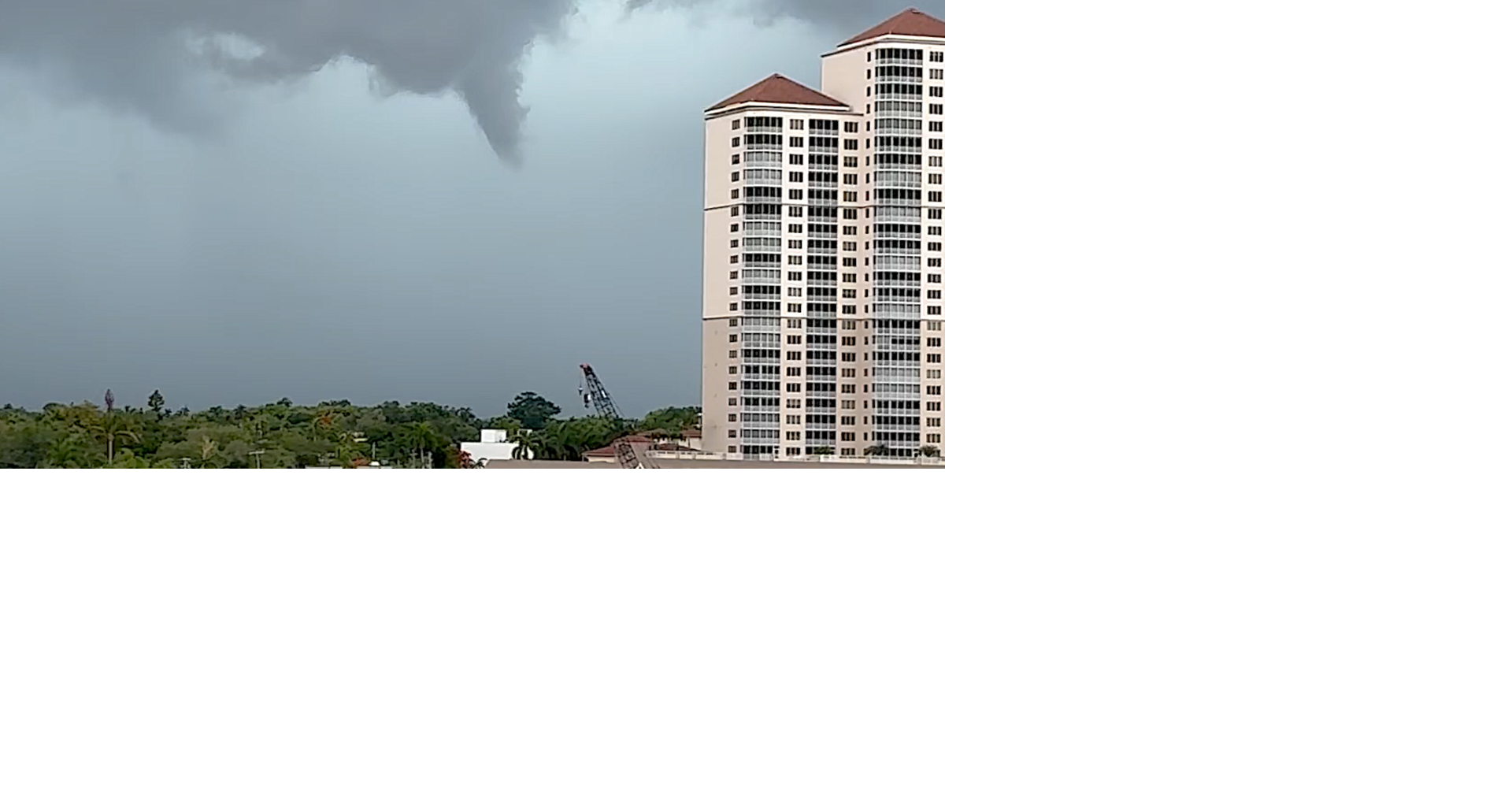 Landspout tornado spotted near Downtown Fort Myers, tree damage seen