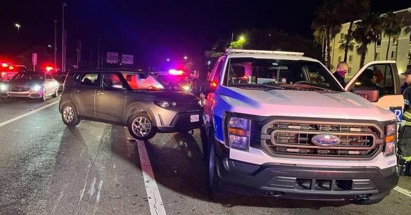 Clearwater Police arrest Lee County man for intentionally driving into police car