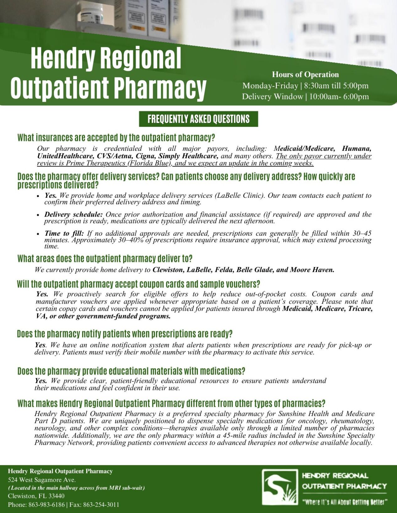 Hendry Regional Medical Center Outpatient Pharmacy