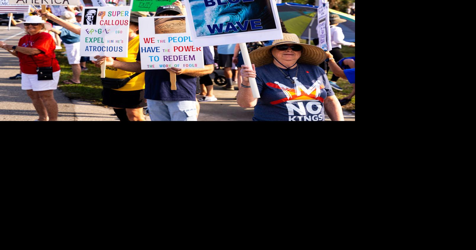 Southwest Florida demonstrators rally against Trump policies during 'No Kings' protests