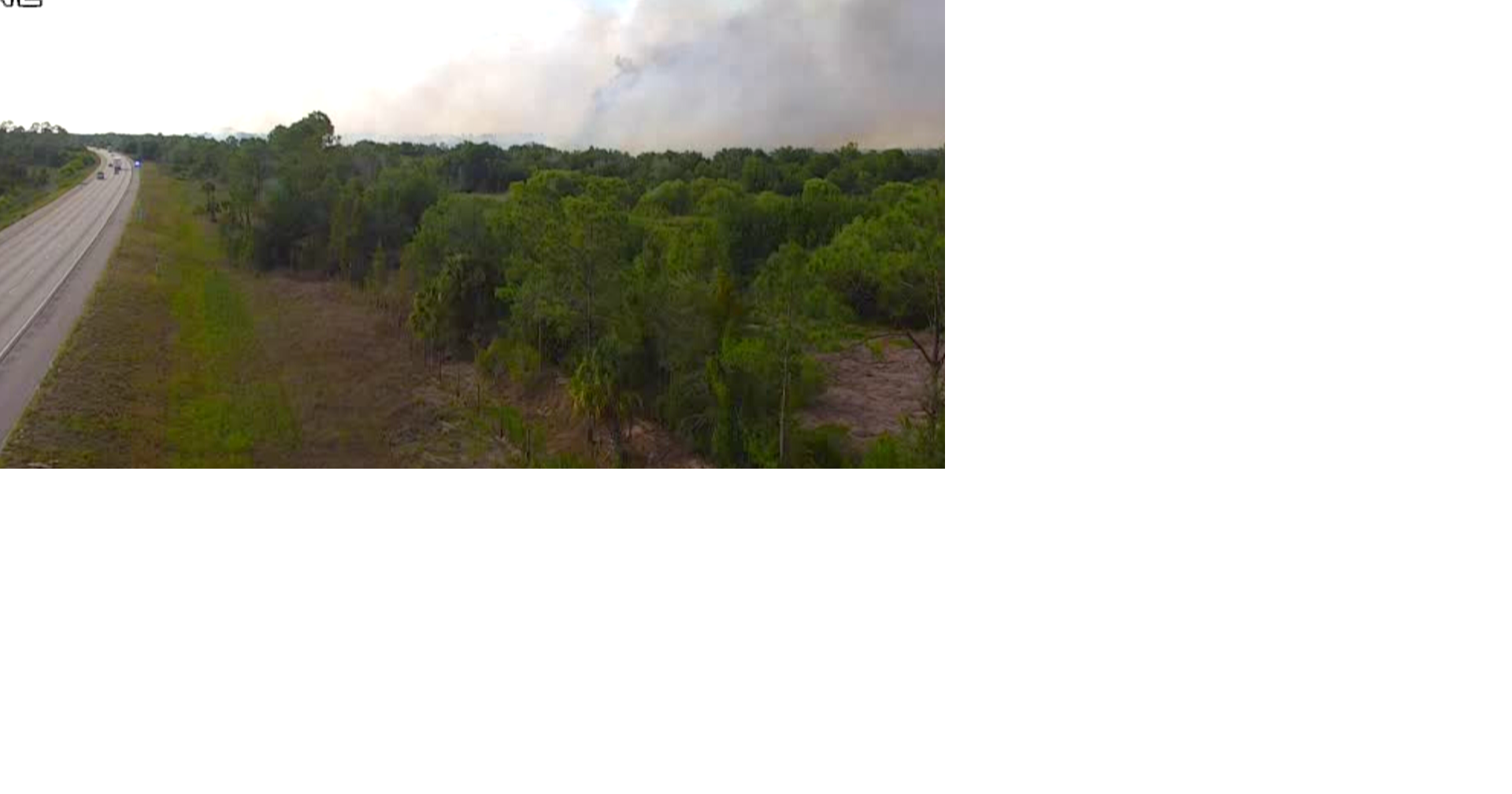 10-acre brush fire burns along I-75 in Charlotte County, 20% contained