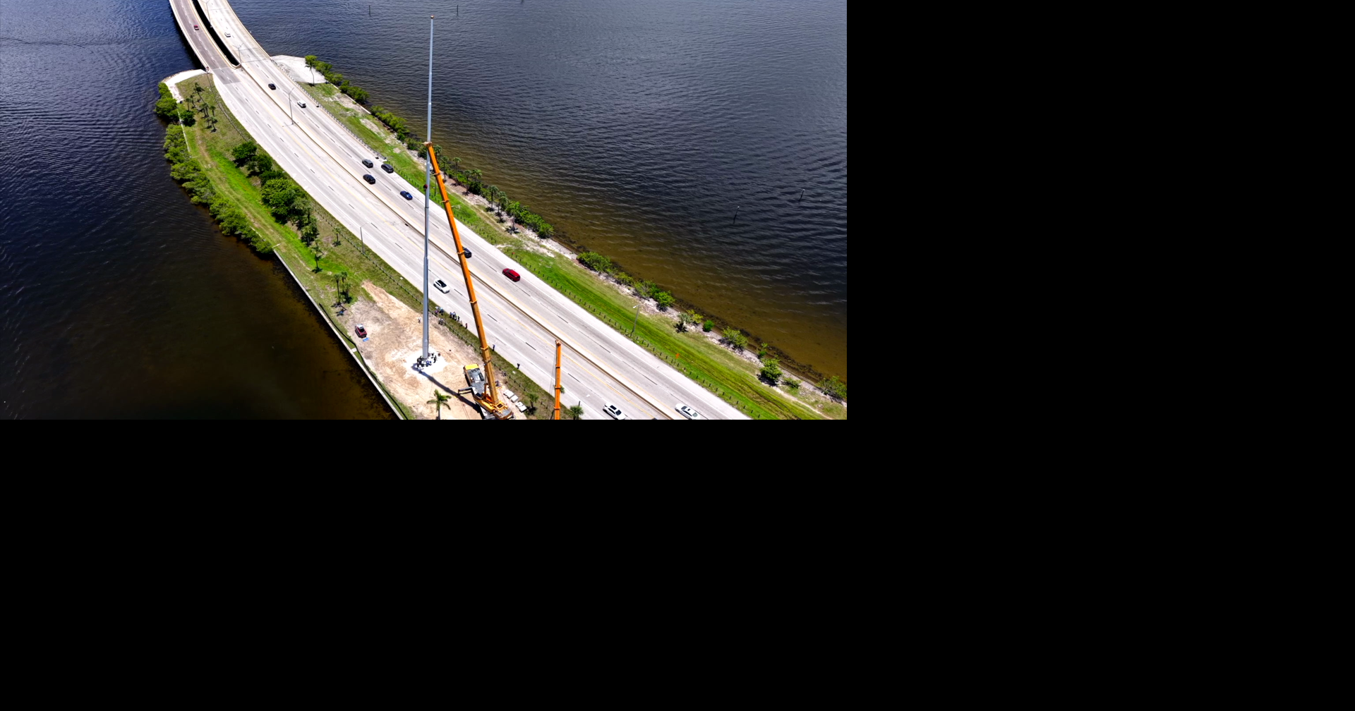 Cape Coral's 250-foot flagpole rises ahead of July 4th celebration