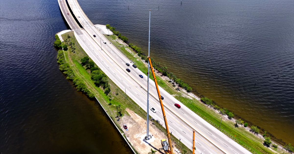 Cape Coral's 250-foot flagpole rises ahead of July 4th celebration