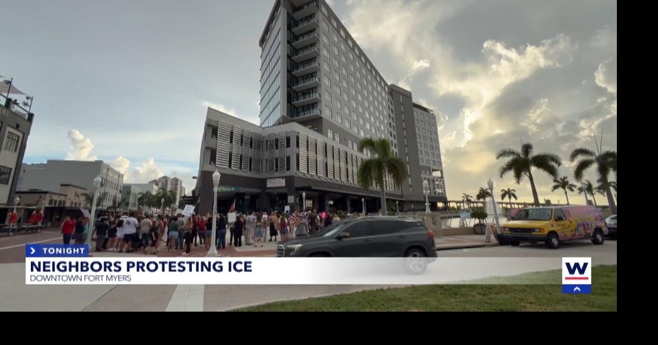 Protesters rally in downtown Fort Myers over reported ICE activity