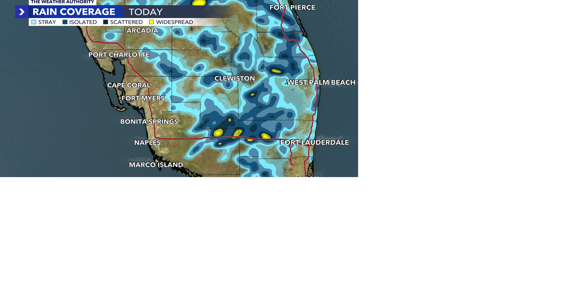 Coastal areas stay dry, isolated storms inland this Tuesday | Weather ...