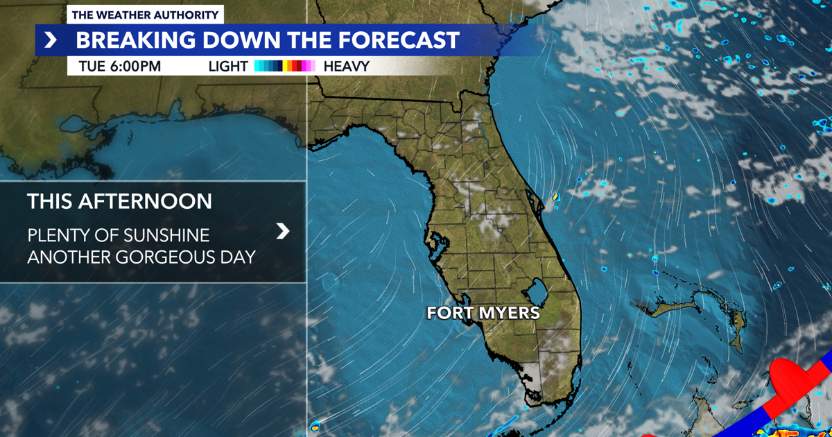 Sunny sky ahead: Tuesday afternoon warms up across Southwest Florida