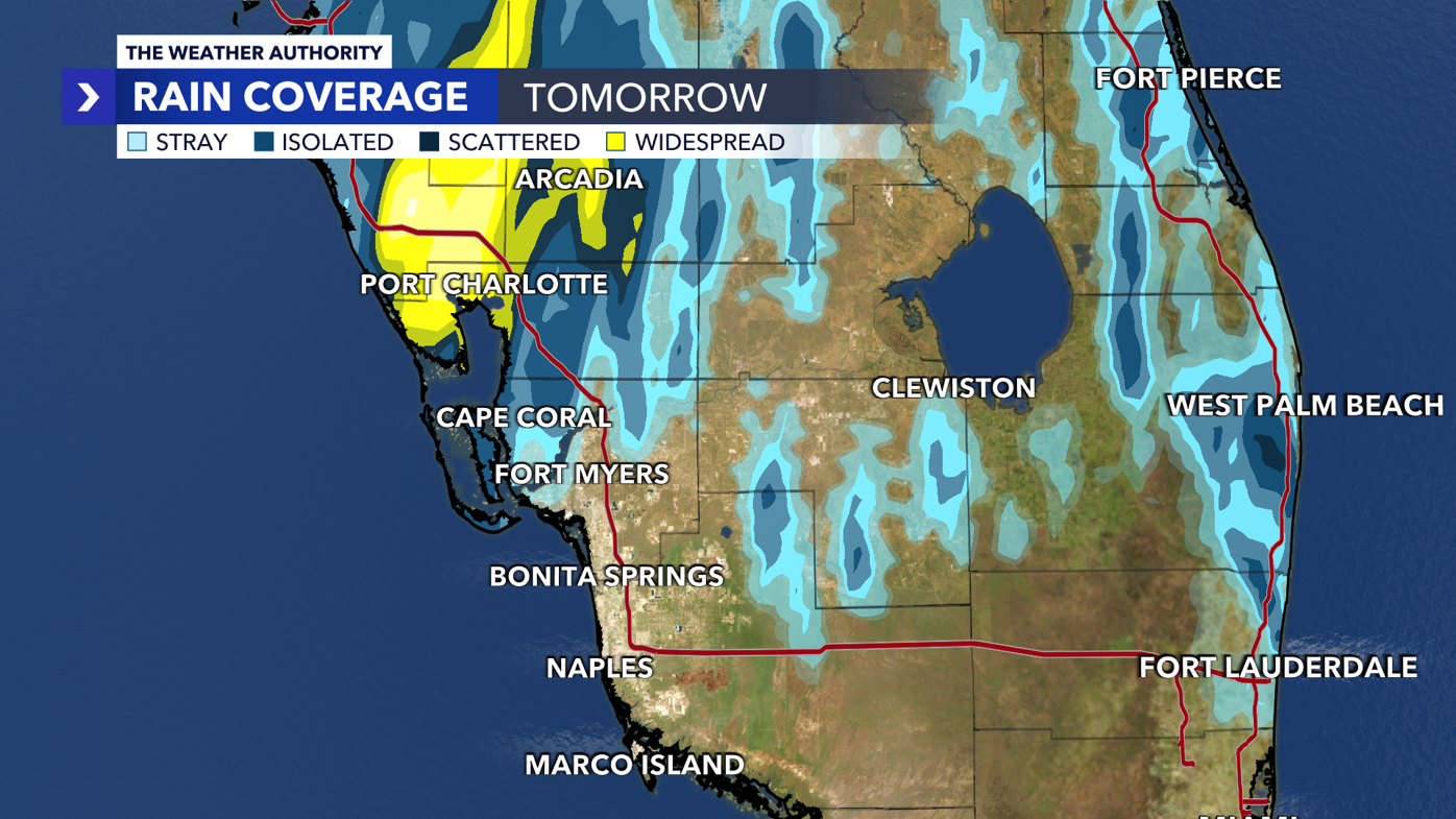 Rain Coverage Tomorrow