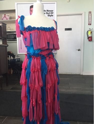 prom dress made of condoms Prom outfits made of condoms promote safe sex | News