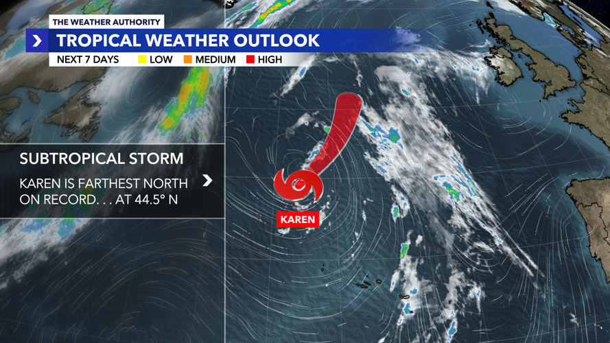 Tracking Tropical Storm Jerry and Subtropical Storm Karen in the ...