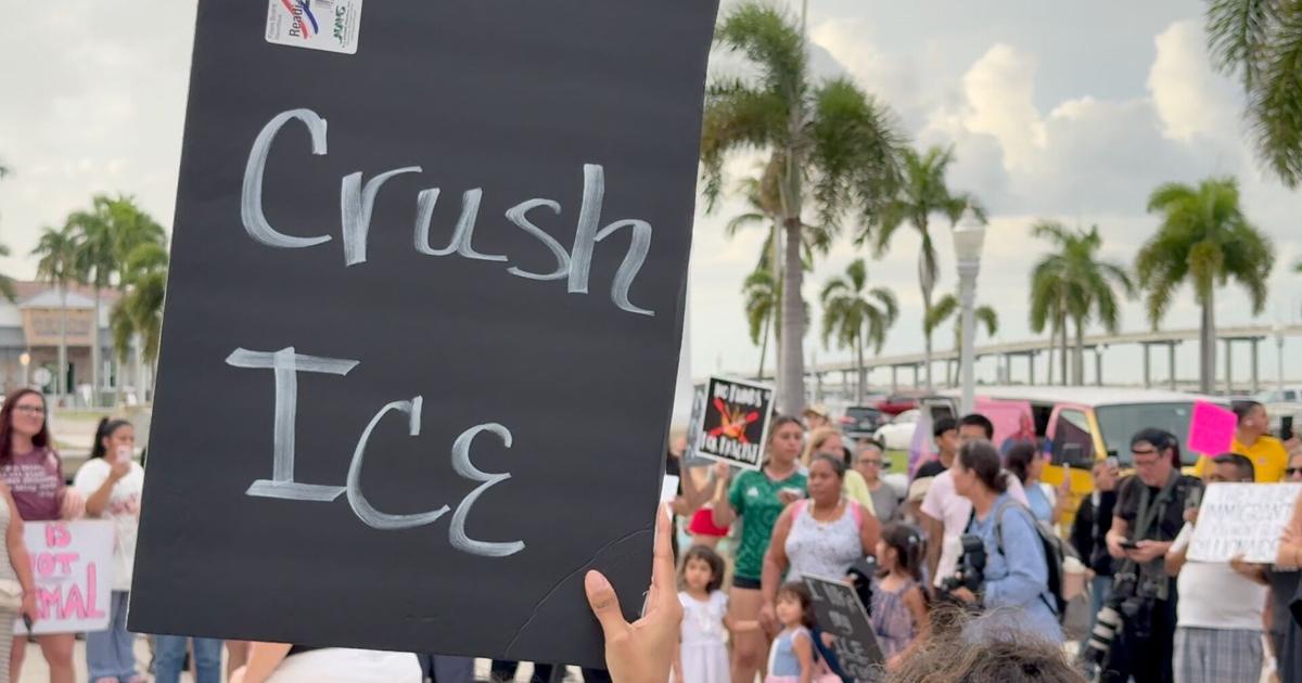 Protesters rally in downtown Fort Myers over reported ICE activity