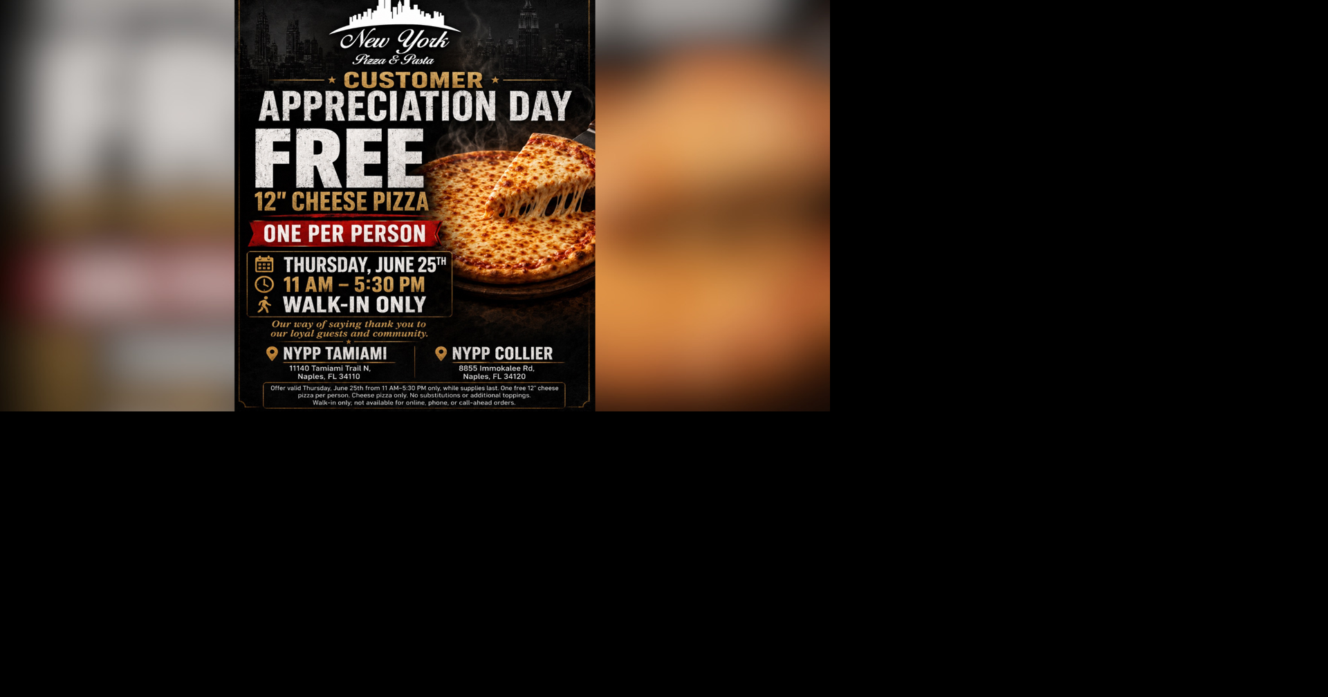 Immokalee Road pizzeria celebrates 20 years with free pizza giveaway