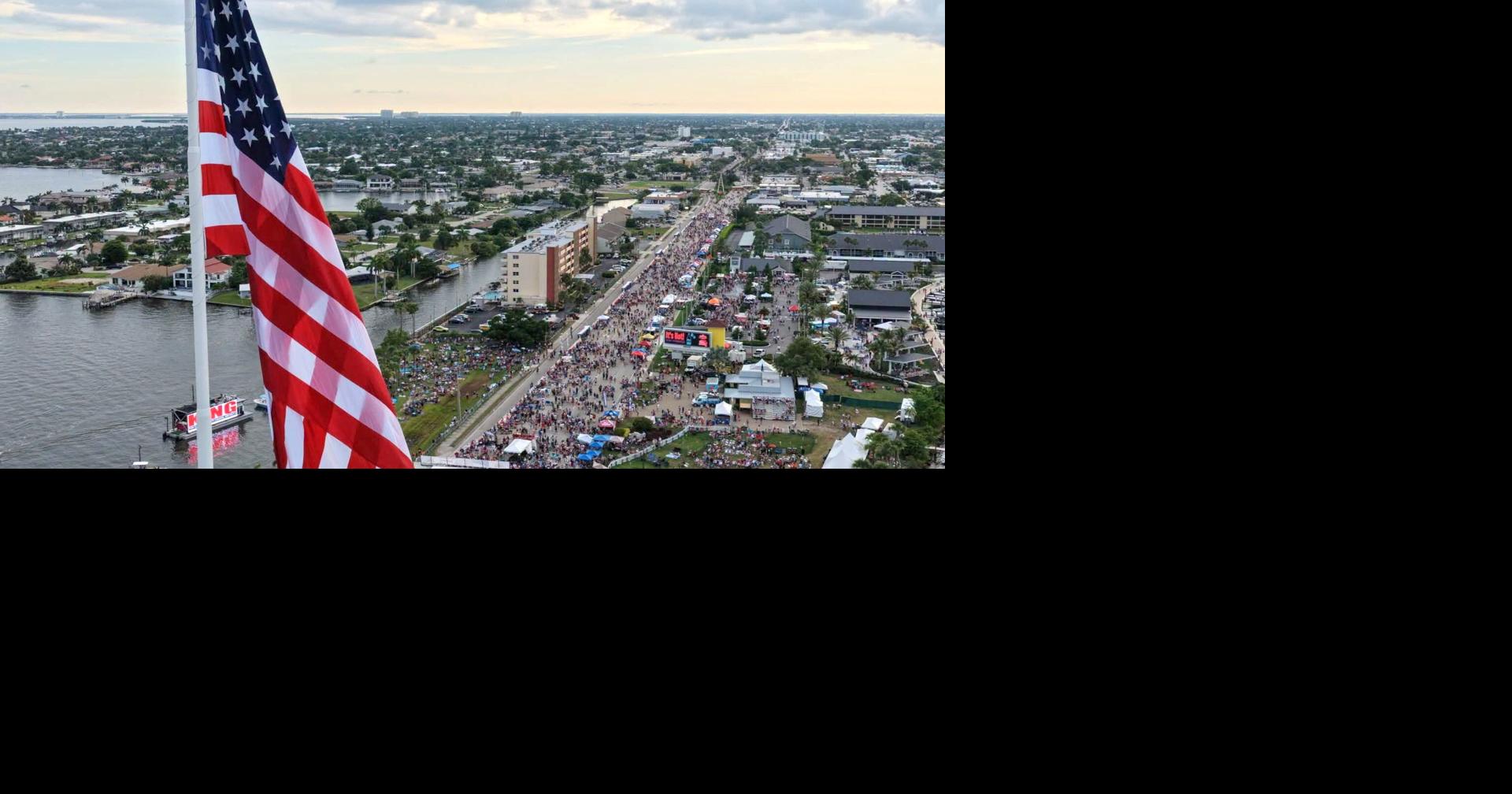 Cape Coral's 250-foot American flag taken down after damage found