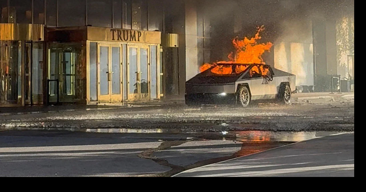 Tesla Cybertruck explosion outside Trump Hotel in Las Vegas