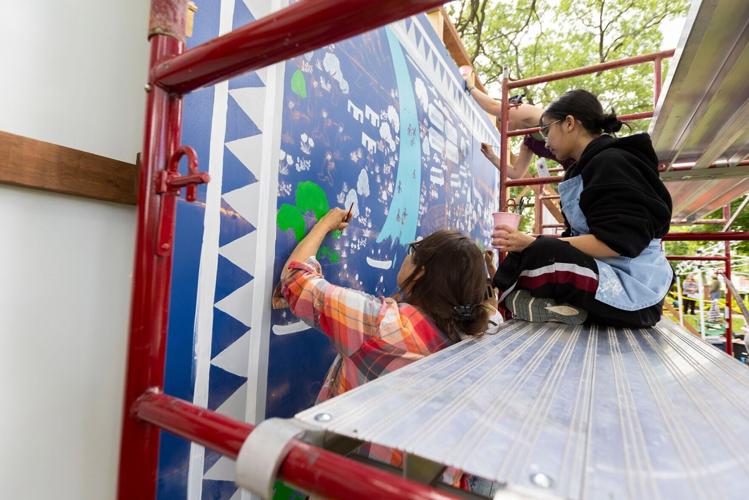 Hmong story cloth mural