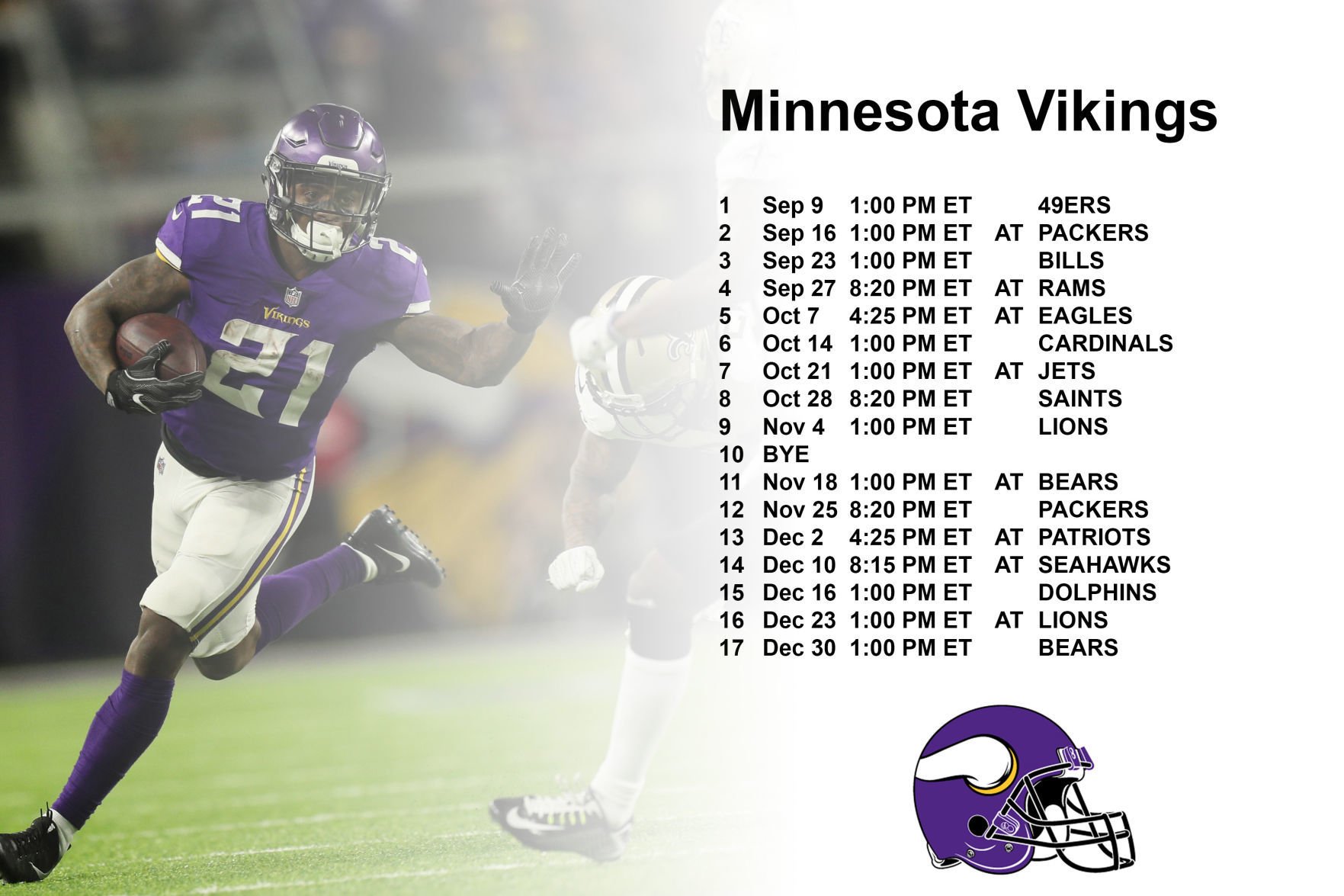 Vikings Schedule Released Thursday; Ranked 8th-toughest