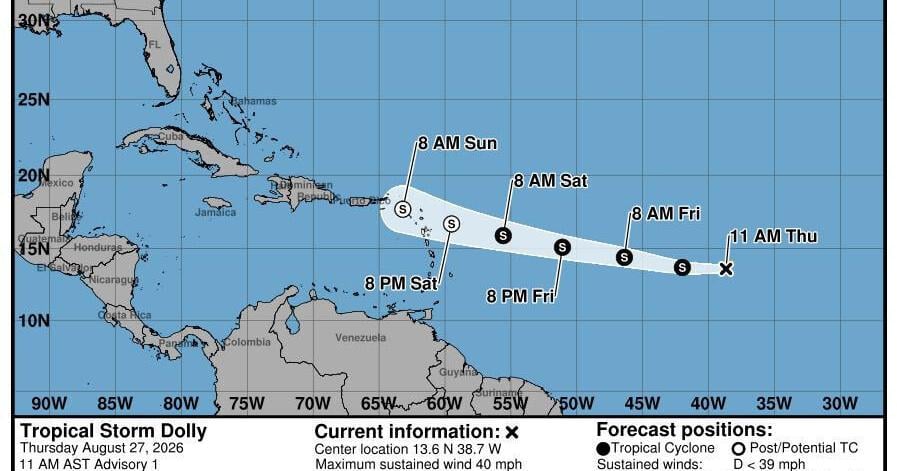 Tropical Storm Dolly forms days after Dolly Parton's death Jeanine Santucci, Doyle Rice and Dinah Voyles Pulver USA Today Aug 28, 2026 9 mins ago