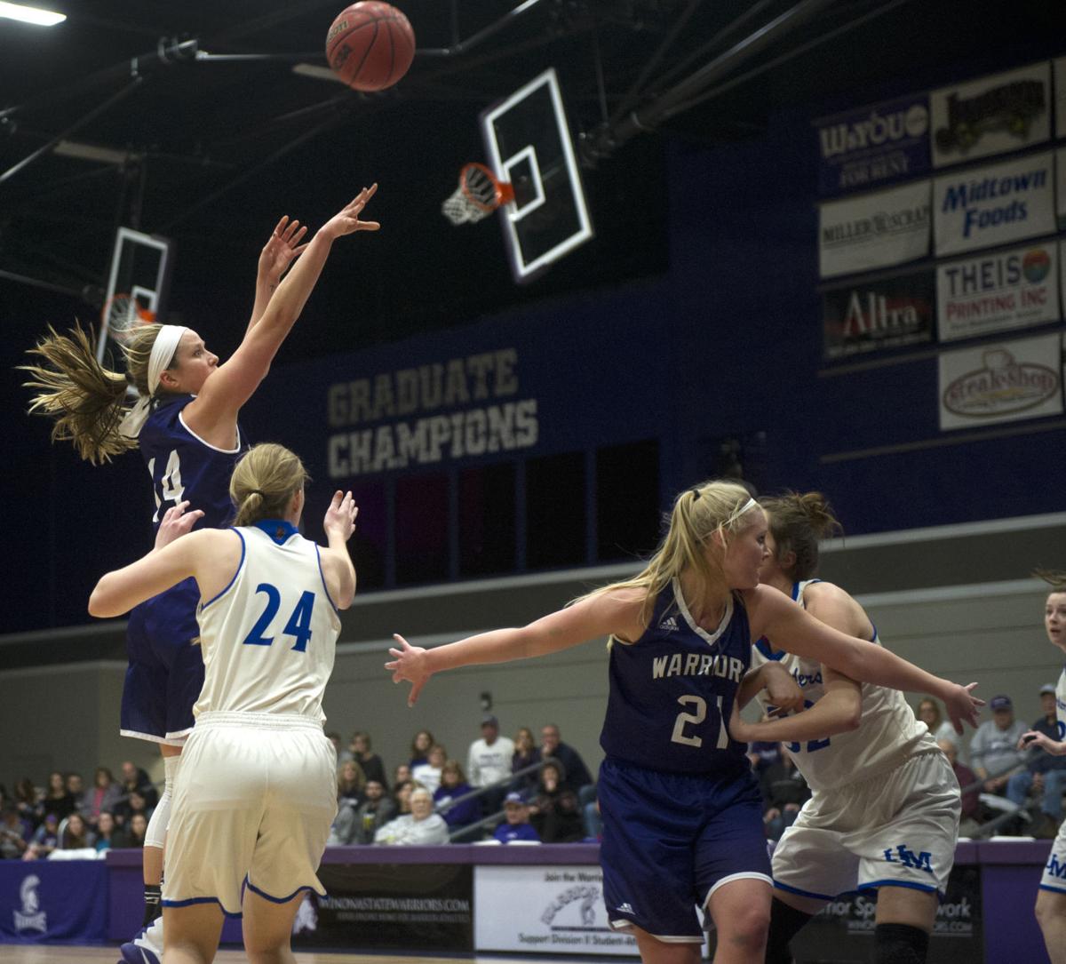 Women S Basketball No 22 Winona State Pulls Away From Mary Sits