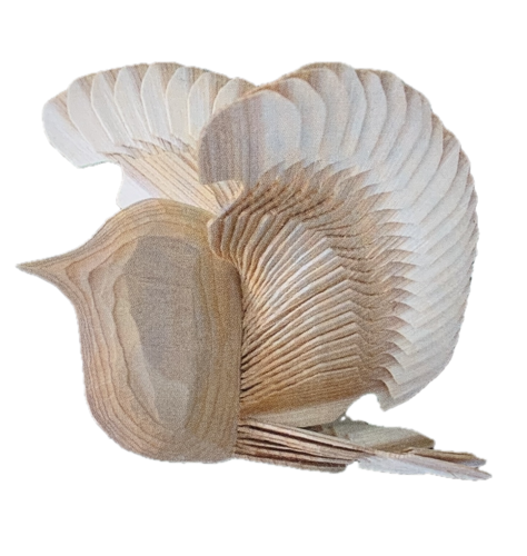 Fan bird carving