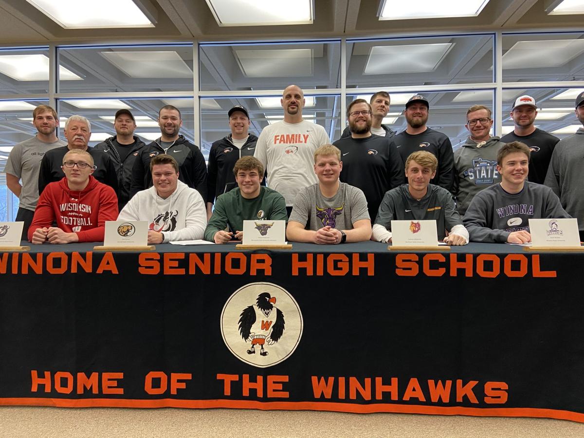 Five Winona High football players sign with NSIC schools
