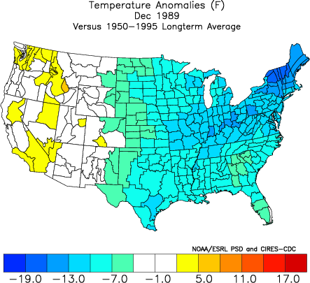 December 1989 Temperatures