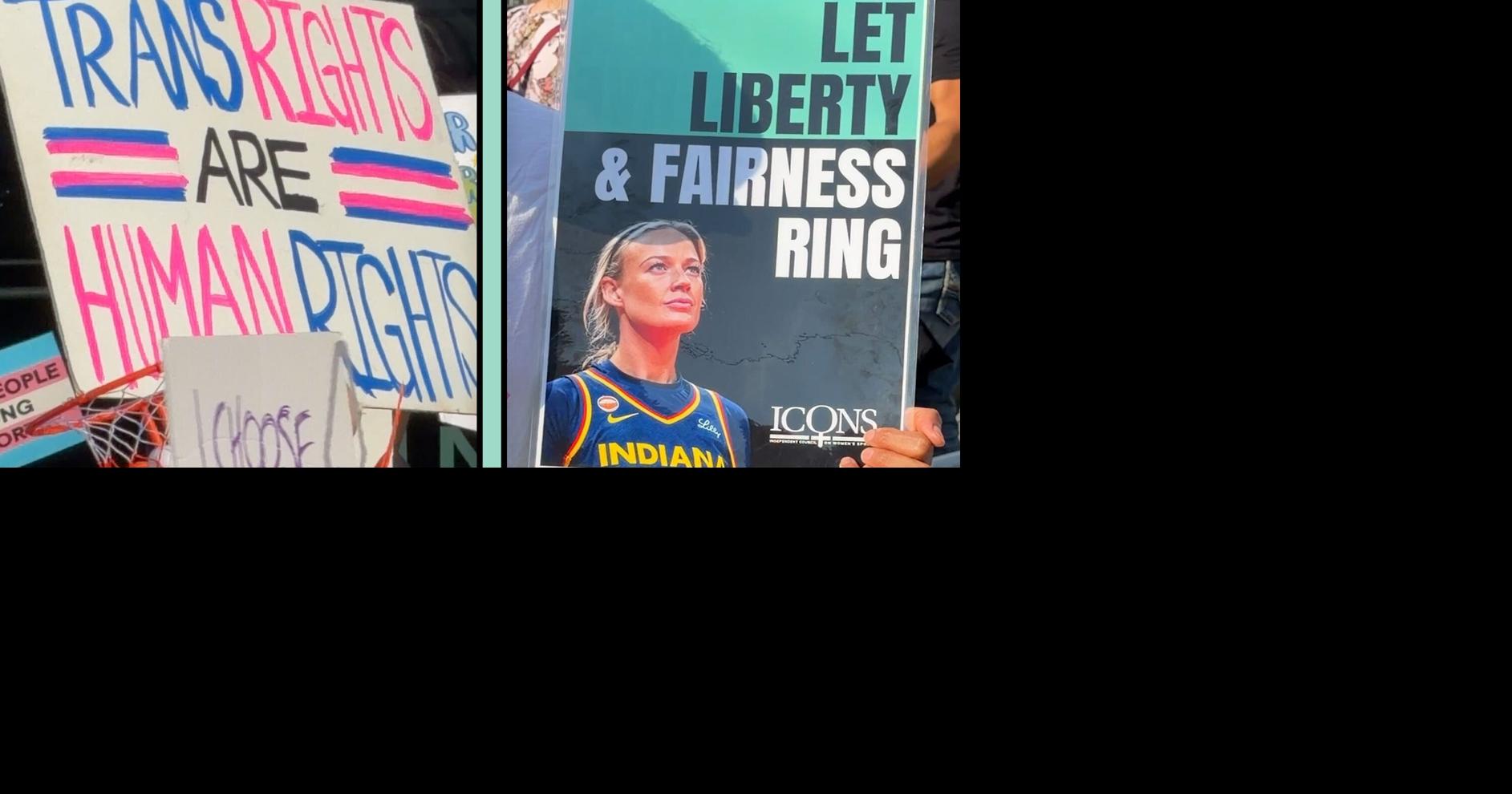 Outside a sold-out WNBA game, dueling protests mirror America's transgender-athlete debate Meghan L. Hall USA TODAY Aug 23, 2026 14 mins ago