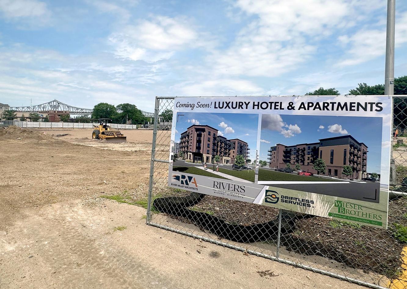 Winona's downtown hotel, housing project begins construction