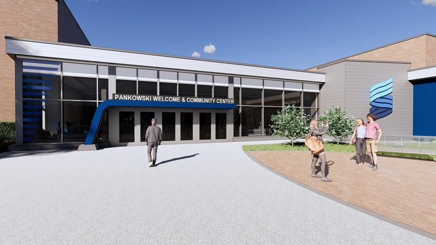 UW-Stout rec-complex entrance rendering