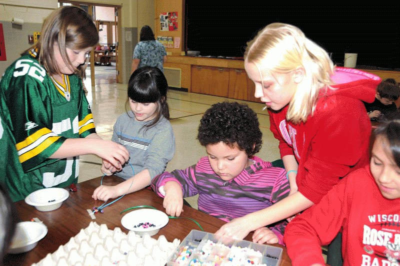 Bead work at East Elementary