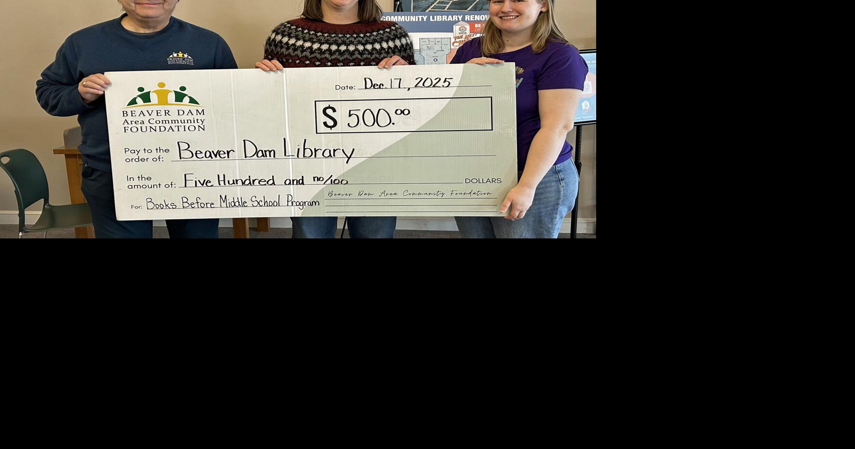 $500 grant awarded to Beaver Dam library