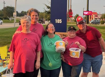 Arc of Dodge County members, from left, Cindy Sedbrook, Carrie Profitt, Joel Dornbrook, Klara Armstrong and Austin Brzezinski at Tidal Wave Auto Spa in Beaver Dam.
