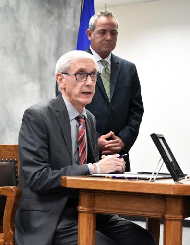 Evers at Portage bill signing