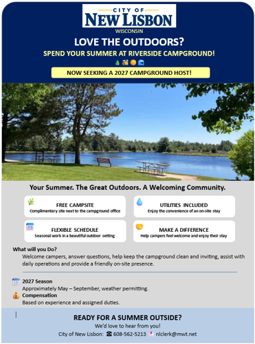 NOW SEEKING A 2027 CAMPGROUND HOST!