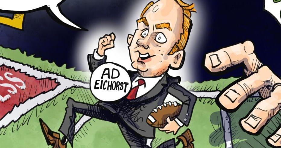 Big-money competition tackles Shawn Eichorst's ambition in cartoon