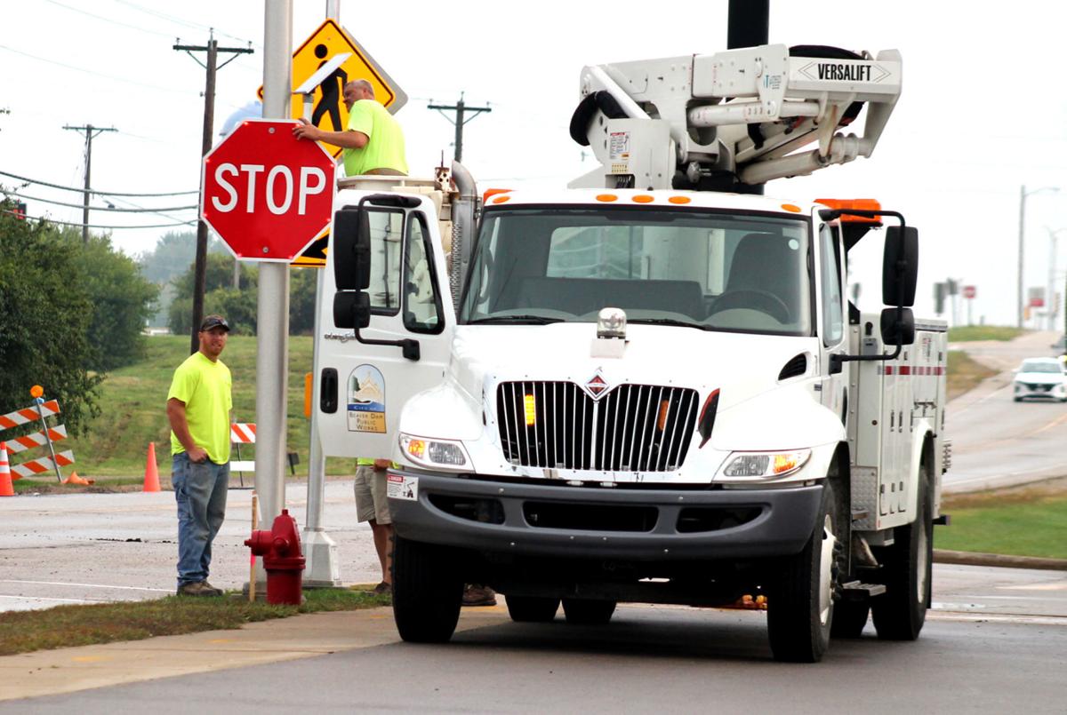North Spring Street stop sign installed (copy)
