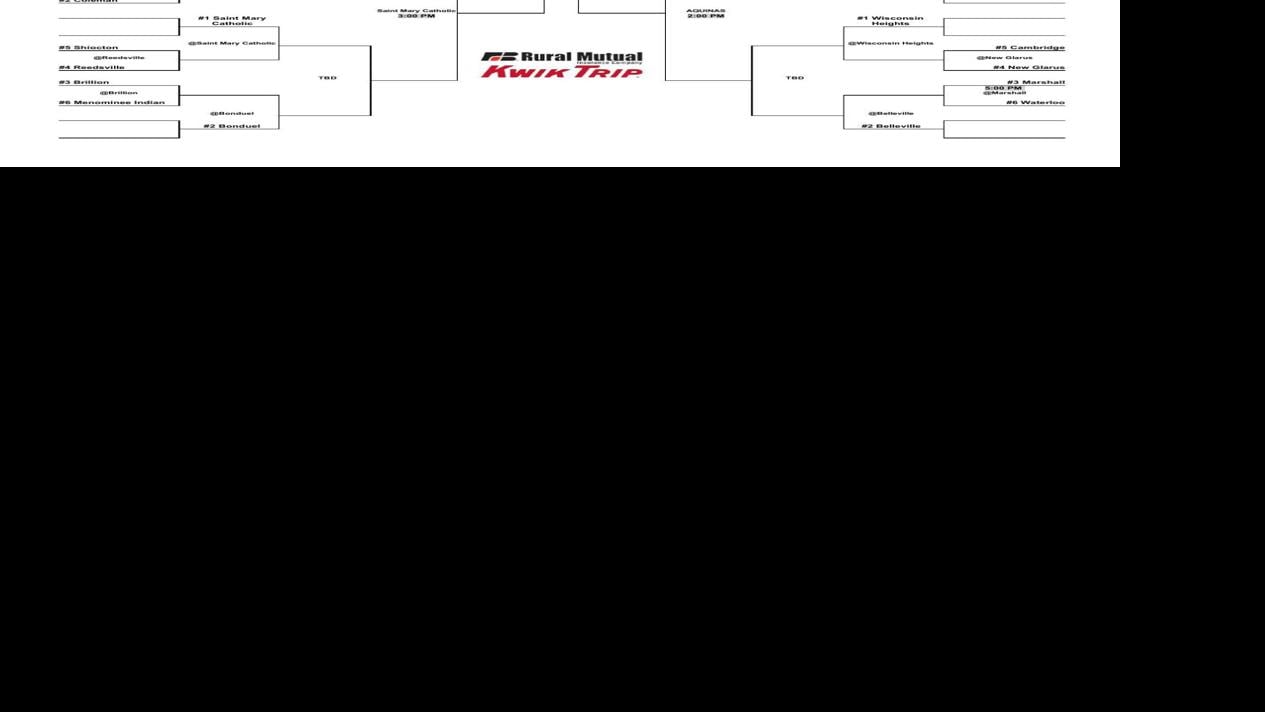 2018 WIAA Spring Baseball Bracket Division 3 Sectionals 2 & 3