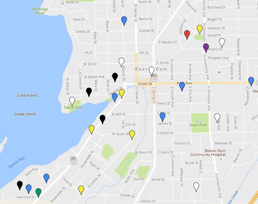 Map Beaver Dam Police Reports From July 27 To Aug 2 Regional News Wiscnews Com