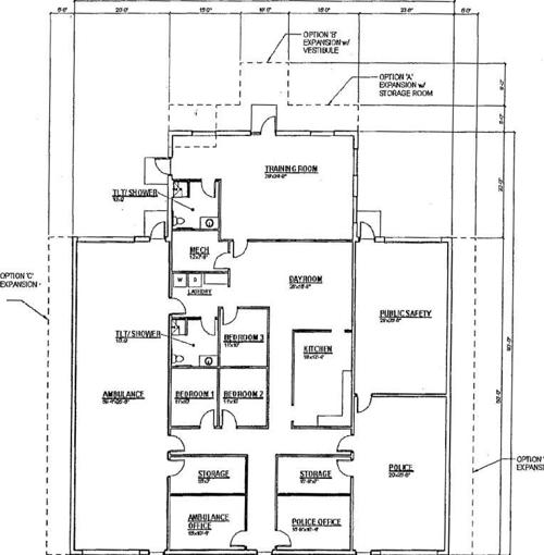 Proposed Necedah public safety building floor plan