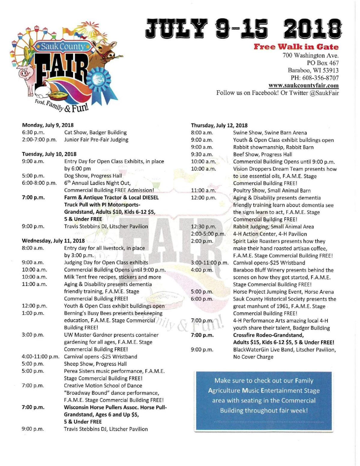 This weekend at the Sauk County Fair Regional news