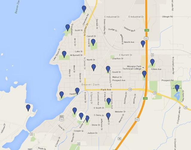 Map Beaver Dam park upgrades